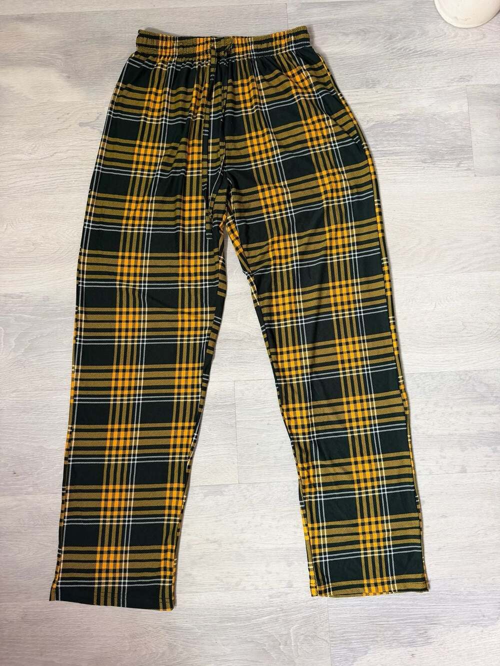 NFL Team Apparel Sleepwear Pajama Pants Size S Yellow Black Plaid